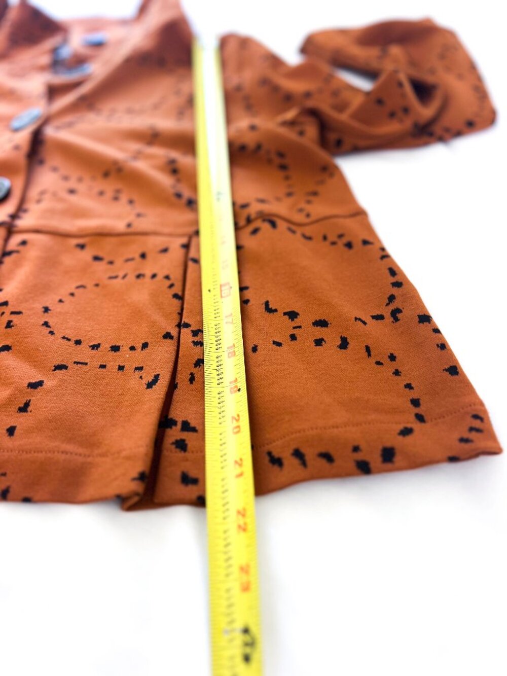 Habitat Clothing Retro Circle Knit Jacquard Button Jacket Ginger Rust - Picture 9 of 11